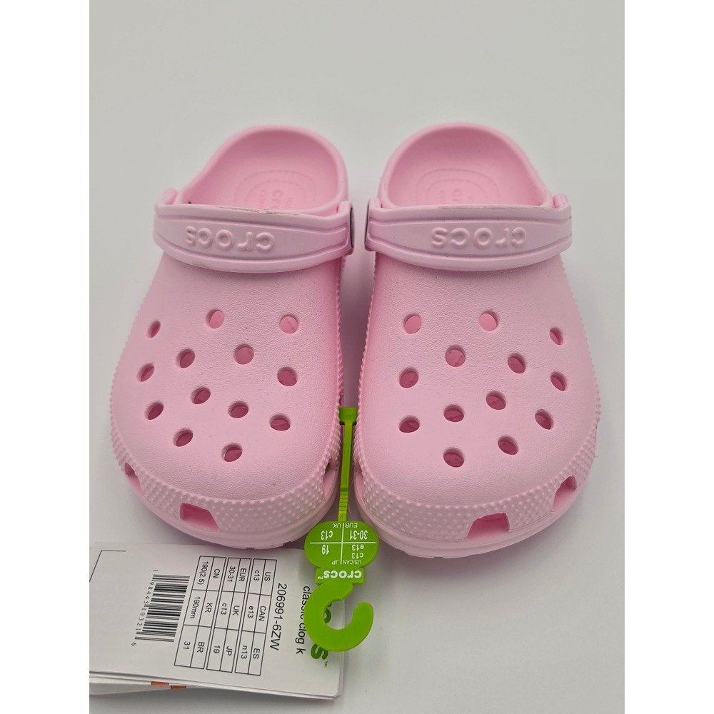 Crocs Classic Clog K Pink Kids Slip On's Size C13, NWT